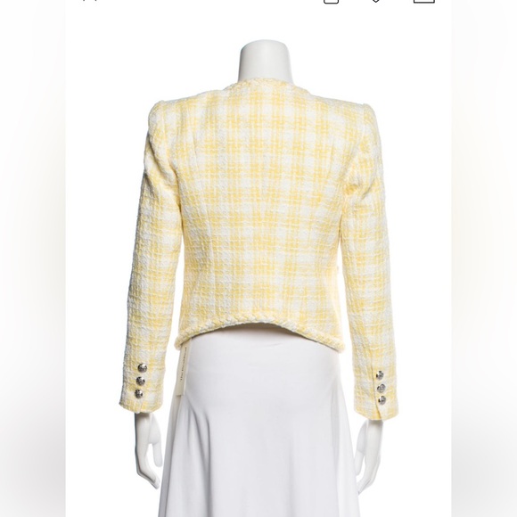 Veronica Beard Yellow and White Plaid Tweed Bryne Jacket Blazer Size 2 - Picture 11 of 11